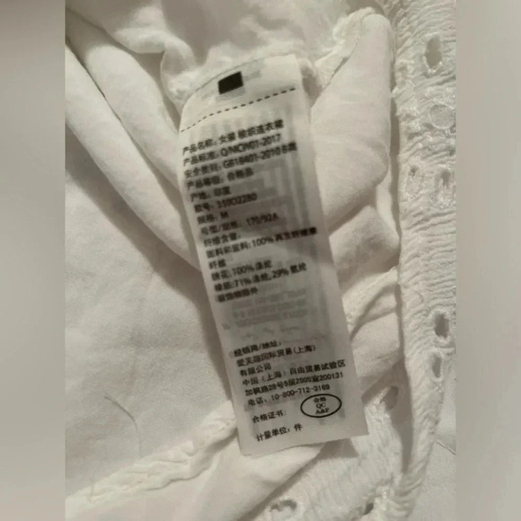 Hollister women’s size small eyelet button-down linen blend white sundress - Picture 3 of 7